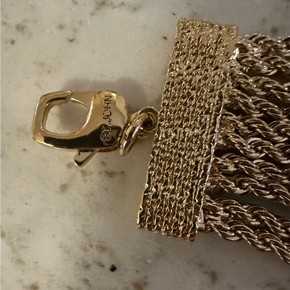St. John Jewelry Gold Toned Textured Bracelet - Picture 3 of 5